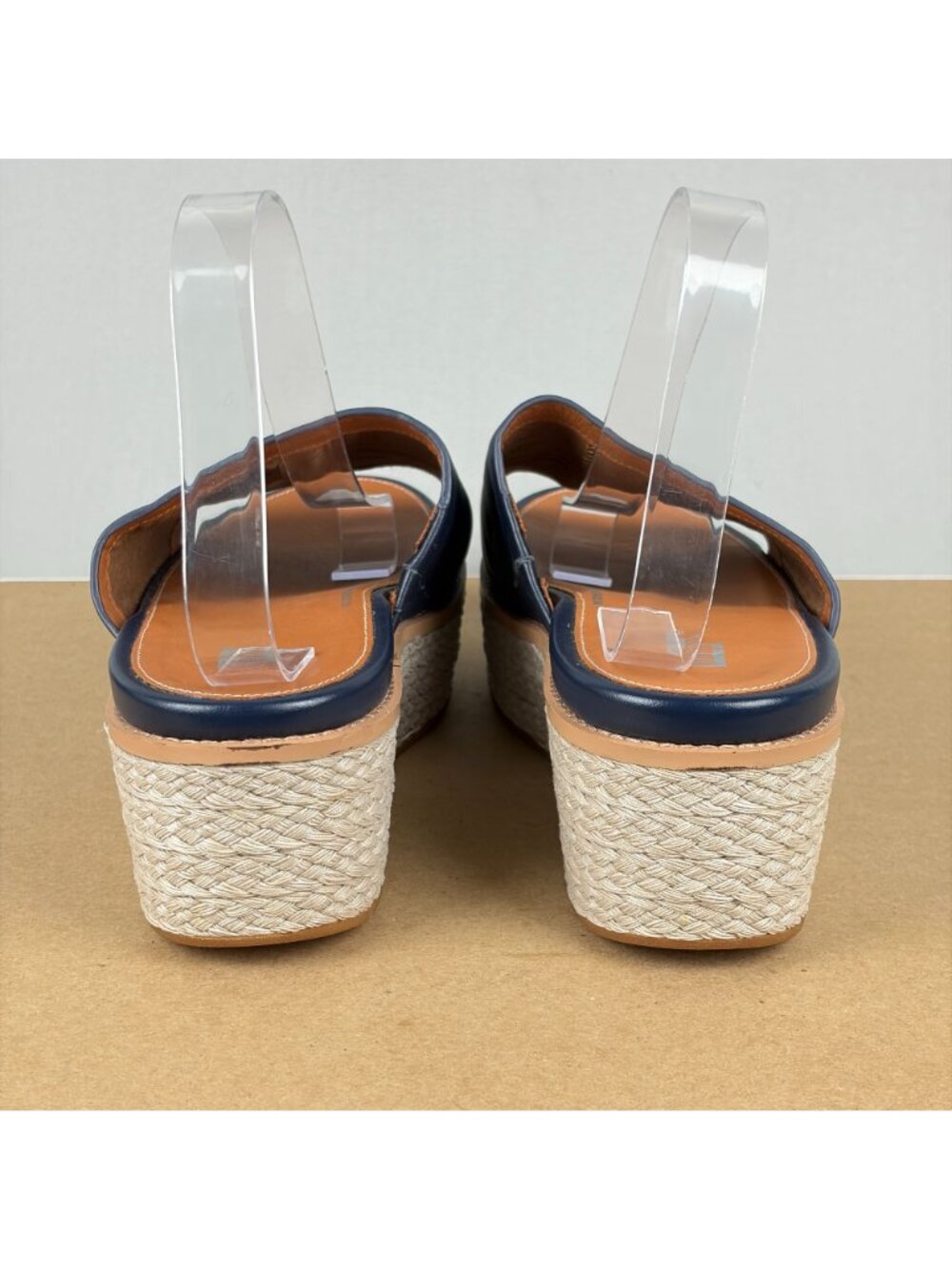 Fitflop Eloise Espadrille Platform Sandals Womens 11 Navy Blue Tan Slip On - Picture 4 of 10